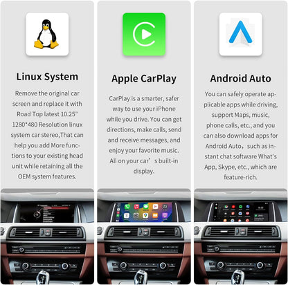 BMW     Road Top Wireless Carplay & Android Auto, 10.25 Inch Car Stereo Receiver for BMW 5 Series F10/F11/F18 2012-2016 Year with NBT System, Car Touchscreen Multimedia Radio Receiver with Mirrorlink