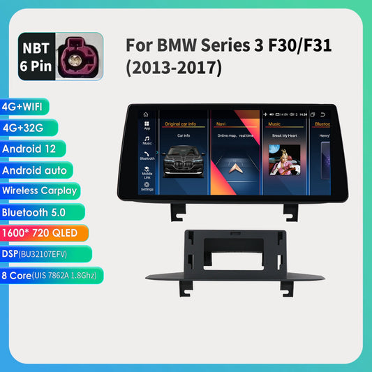 BMW     10.33" Touch Screen Android 12 Apple Carplay 4+32GB Wifi Car Stereo Radio Head Unit GPS Navigation Player For BMW 3 Series F30 F31 2013 2014 2015 2016 2017 NBT