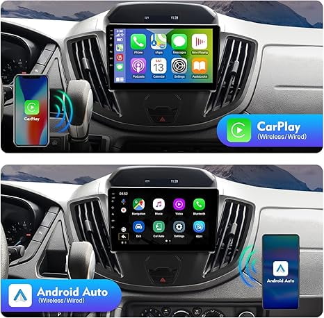 2+32G 9 inches Android 12 Double Din Car Stereo for Ford Transit 2013-2019 IPS Touchscreen Car Radio