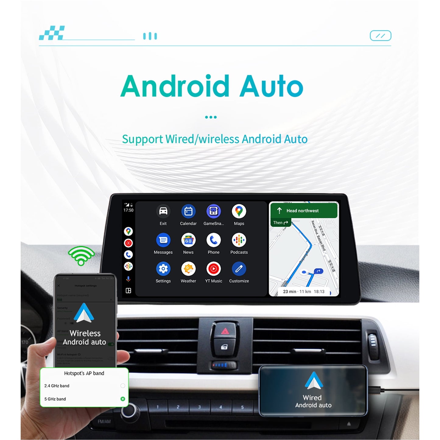 BMW     10.33" Touch Screen Android 12 Apple Carplay 4+32GB Wifi Car Stereo Radio Head Unit GPS Navigation Player For BMW 3 Series F30 F31 2013 2014 2015 2016 2017 NBT