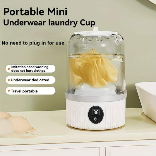Portable Mini Washing Machine for Underwear, Socks, and Travel - USB Rechargeable, Compact Ultraso