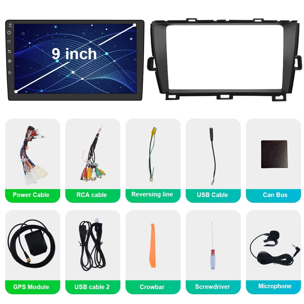 Toyota Android Head Unit   AWESAFE Car Radio Stereo Carplay  for Toyota Prius 2010 2011 2012 2013 2014 2015, 9 Inch Touch Screen Android 12 Bluetooth GPS Navigation Wifi Player
