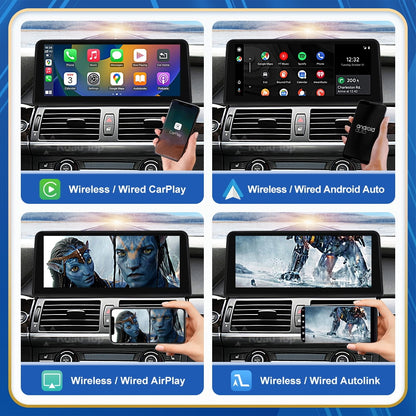 BMW     Road Top 12.3" Touch Screen for for BMW X5 X6 E70 E71 2007-2009 with CCC System Wireless Android Auto CarPlay with Bluetooth Mirrorlink Radio Navigation