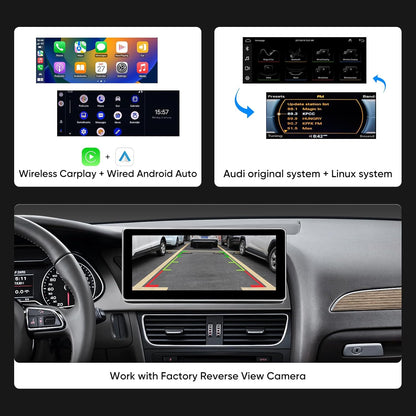 10.25 inch Touch Screen for Audi A4 A5 S4 S5 RS4 RS5 Concert/Symphony (2009-2016), Built-in Android Auto CarPlay Bluetooth Upgrade Factory Car Radio Retain Original Stereo Amplifier System