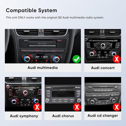 10.25 inch Touch Screen for Audi Q5 Multimedia (2009-2017) Apple CarPlay Android Auto Upgrade Fatory Car Radio Retain Original Stereo System