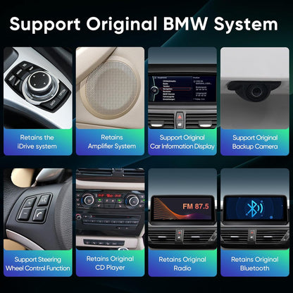 10.25 inch Touch Screen for BMW X1 E84 2009-2015 CIC System,Built-in Wireless CarPlay Android Auto Bluetooth Upgrade Stereo Car Radio Retain Original Amplifer