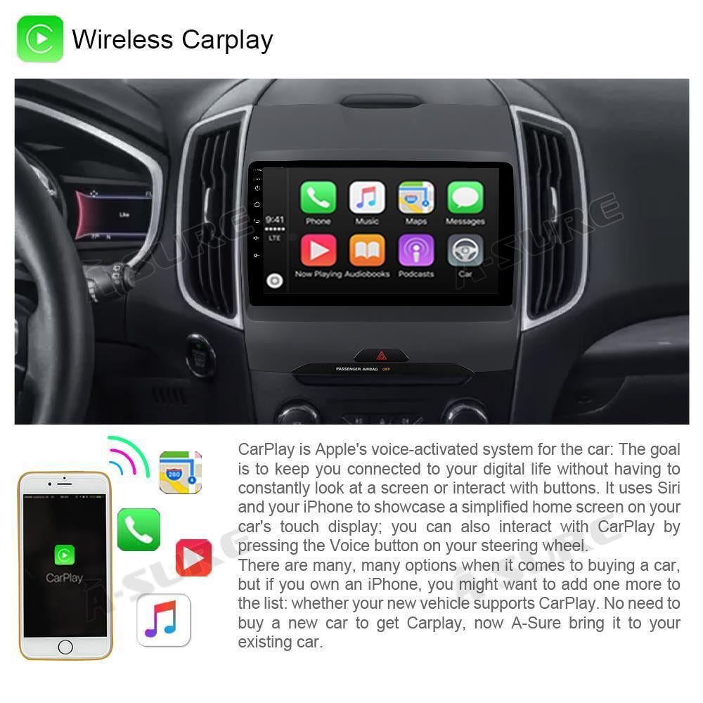 Wireless Carplay Android 10 Car Stereo GPS Radio 2+32GB for Ford Edge 2016-2020
