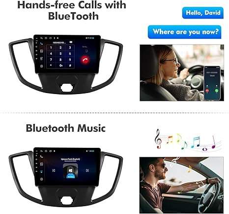 2+32G 9 inches Android 12 Double Din Car Stereo for Ford Transit 2013-2019 IPS Touchscreen Car Radio