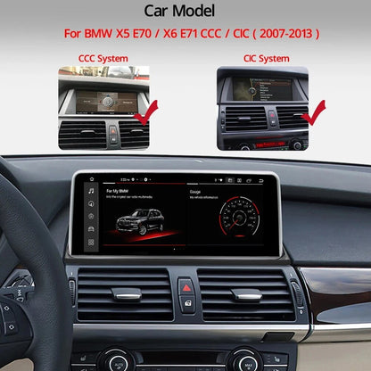 BMW     10.25''  Android 12 Carplay Radio For BMW X5 E70 X6 E71 2008-2013 CCC CIC  Head Unit Display Screen Multimedia Player