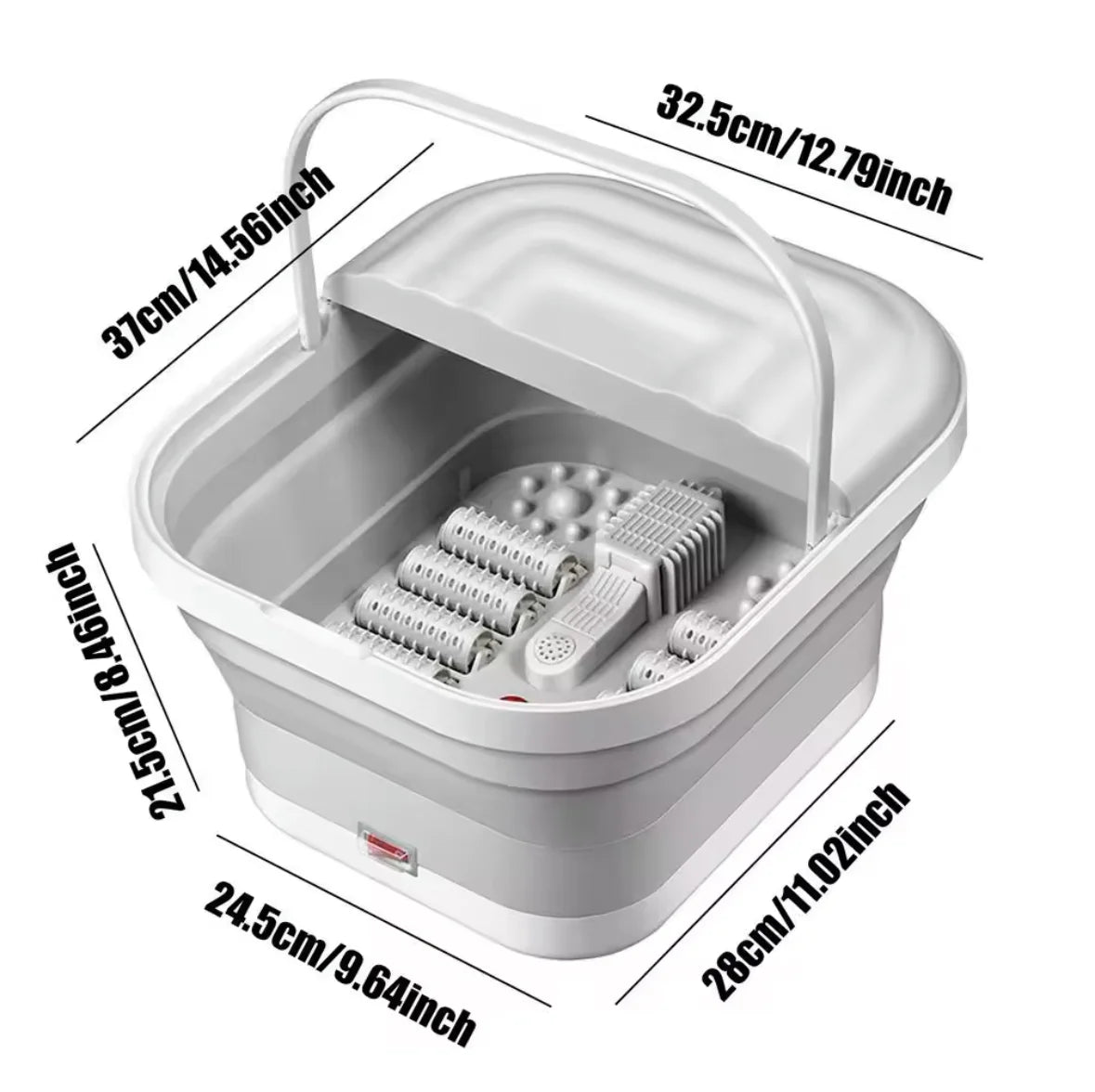 TUHOPETA Portable Thermostatic Foot Massage Tub Foldable Heating Automatic Foot Bath Tub For House