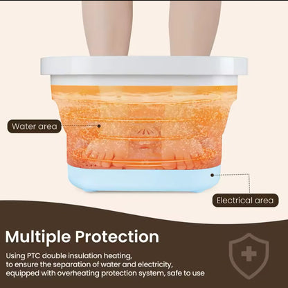 TUHOPETA Portable Thermostatic Foot Massage Tub Foldable Heating Automatic Foot Bath Tub For House