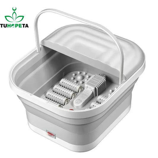 TUHOPETA Portable Thermostatic Foot Massage Tub Foldable Heating Automatic Foot Bath Tub For House