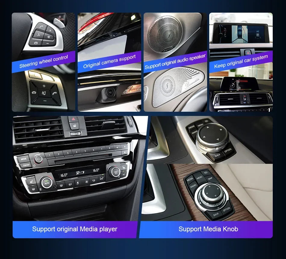New Android 14 Wireless CarPlay Screen For BMW E60 E61 E62 E63 E90 E91 E92 2005-2012 Car Multimedia Player GPS Radio Navigation