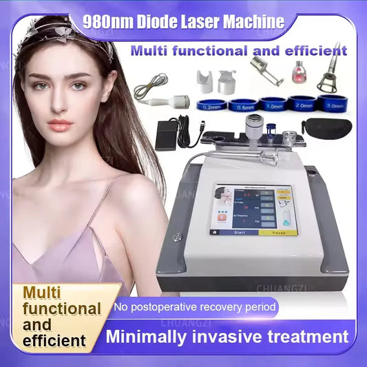 BEST 5 in 1 980nm Diode Laser Vascular Removal Machine Remove Spider Veins 980 Diode Laser Blood Vessels Removal Nail Fungus
