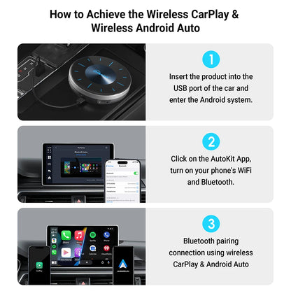 OTTOCAST P3 Android AI Box for Youtube Netflix Wireless CarPlay Android Auto TV Box for HDMI Out Car Accessories Gift for Men