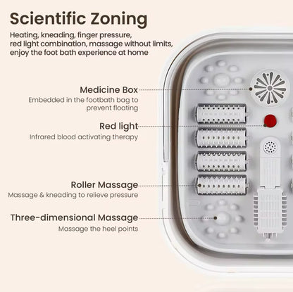 TUHOPETA Portable Thermostatic Foot Massage Tub Foldable Heating Automatic Foot Bath Tub For House