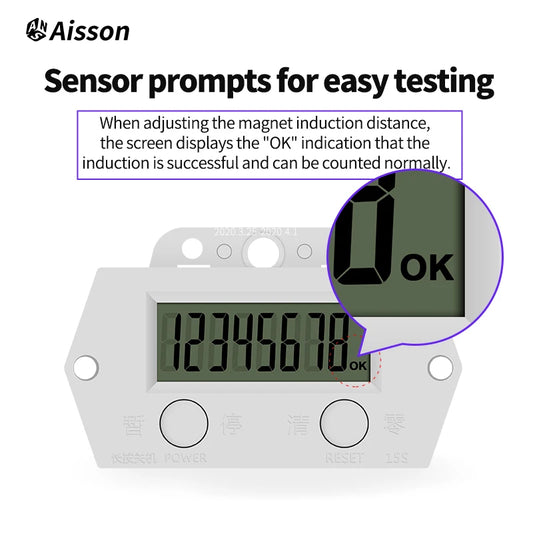8-Digit Electronic Digital Counter Automatic Induction Electromagnetic Sensor High-Frequency Punch Counter Without Battery