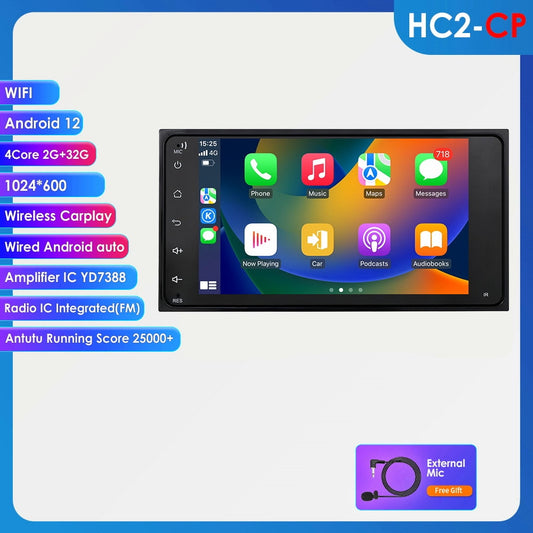 Toyota Android Head Unit   Bluetooth Android 12 Carplay 2+32GB Car Stereo Radio Head Unit GPS Navigation For Toyota RAV4 Prado Corolla Hilux Tundra Camry