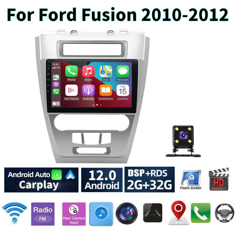 Car Radio Stereo for Ford Fusion 2010-2012, 10" Touchscreen Android 12 Support Carplay Android Auto Navigation Bluetooth Radio Video Steering Wheel Control Rear Camera 2G+32G,Black
