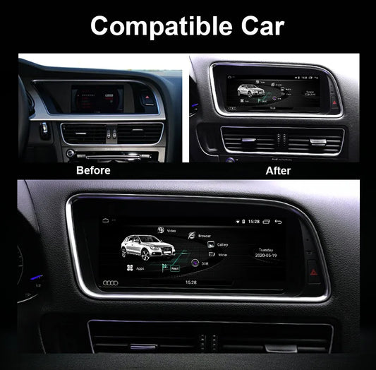 8.8 Inch Android 14 Carplay Screen For Audi Q5 2009-2016 BT GPS Navigation Radio WIFI SIM Auto Car Multimedia Stereo
