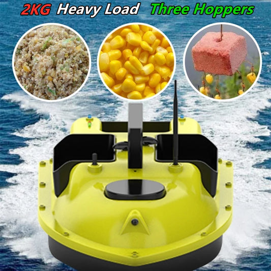 GPS Positioning 500M Sonar Fish Finder One Key Cruise RC Bait Boat Three Hoppers 6Hours Endure Screen Display Waterproof RC Boat