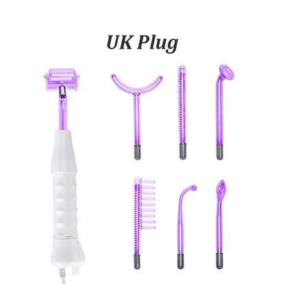 7 in 1 High Frequency Electrotherapy Wand Glass Tube Machine Spot Acne Remover Beauty Tool Face Cleansing Skin Tightening Device