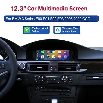 BMW     Road Top 12.3 inch Touchscreen Car Stereo for BMW 3 Series E90 E91 E92 E93 2009-2011 With CIC System Wireless Carplay Android Auto Multimedia Car Radio Receiver