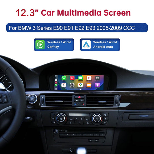 BMW     Road Top 12.3 inch Touchscreen Car Stereo for BMW 3 Series E90 E91 E92 E93 2009-2011 With CIC System Wireless Carplay Android Auto Multimedia Car Radio Receiver