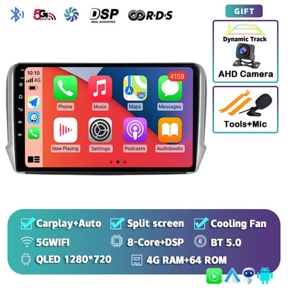 Android 14 For Peugeot 2008 208 2012-2018 Car Radio Multimedia Player Navigation GPS Wireless Carplay  Android Auto Stereo 2Din