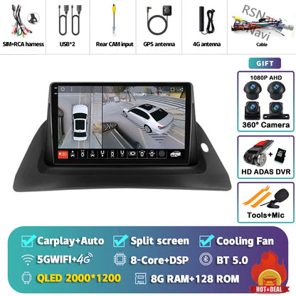 Android 14 Carplay Car Radio For Renault Kangoo 2009 2012 2015 2016 2017 2018 Multimedia Video Player Navigation Stereo 2din DSP