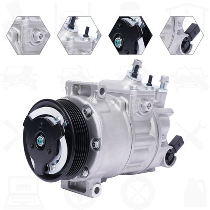 12V 125 Amps Air Conditioning Compressor AC Clutch Kit for Cars and Trucks Silver Energy-saving Air Conditioning Compressor