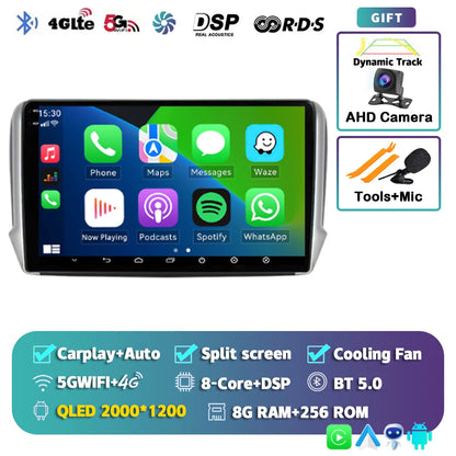 Android 14 For Peugeot 2008 208 2012-2018 Car Radio Multimedia Player Navigation GPS Wireless Carplay  Android Auto Stereo 2Din