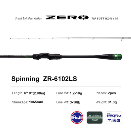 PURELURE ZERO Small Bait Light High Carbon Long Throwing Rod Rock Fishing Spinning Trout Rod BFS Fishing Casting UL  Stream Bass