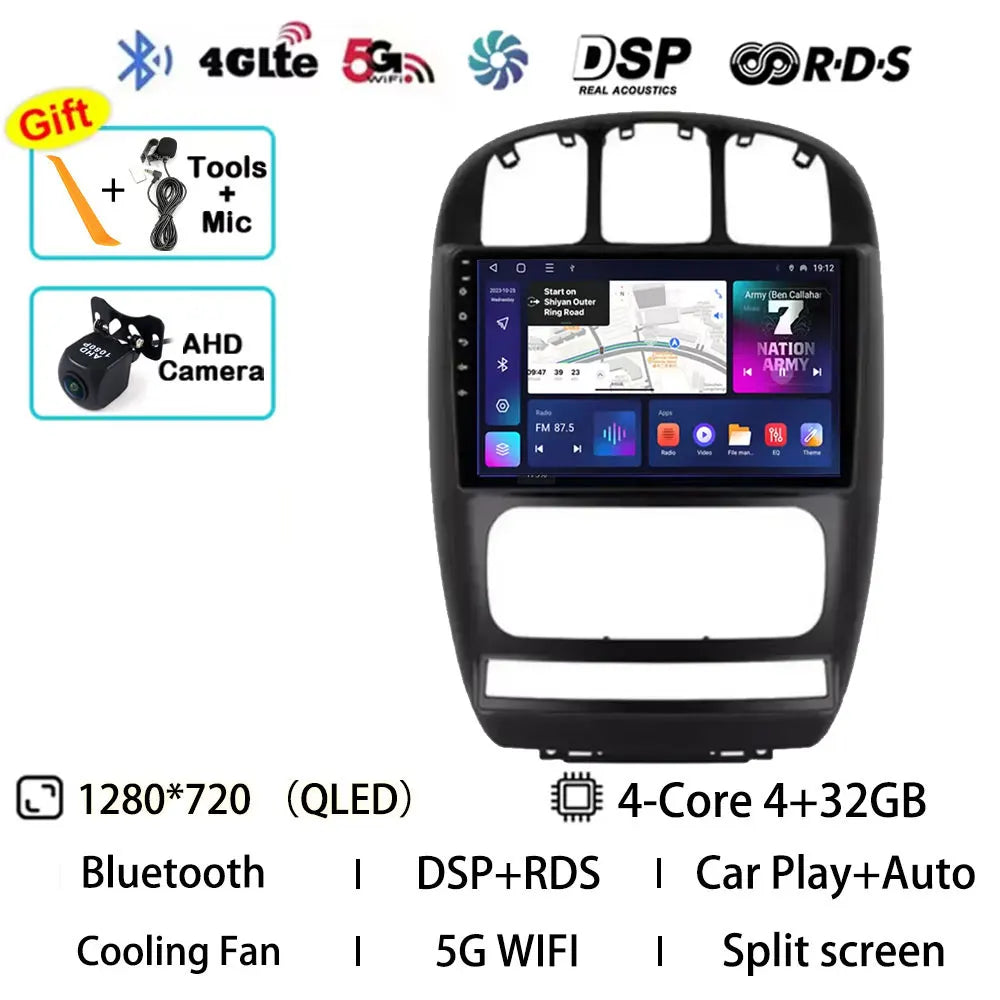 Android 15 Car Radio For Dodge Caravan 4 For Chrysler Voyager RG RS Town&Country RS 2000 - 2007 Multimedia Stereo Player NAVI BT