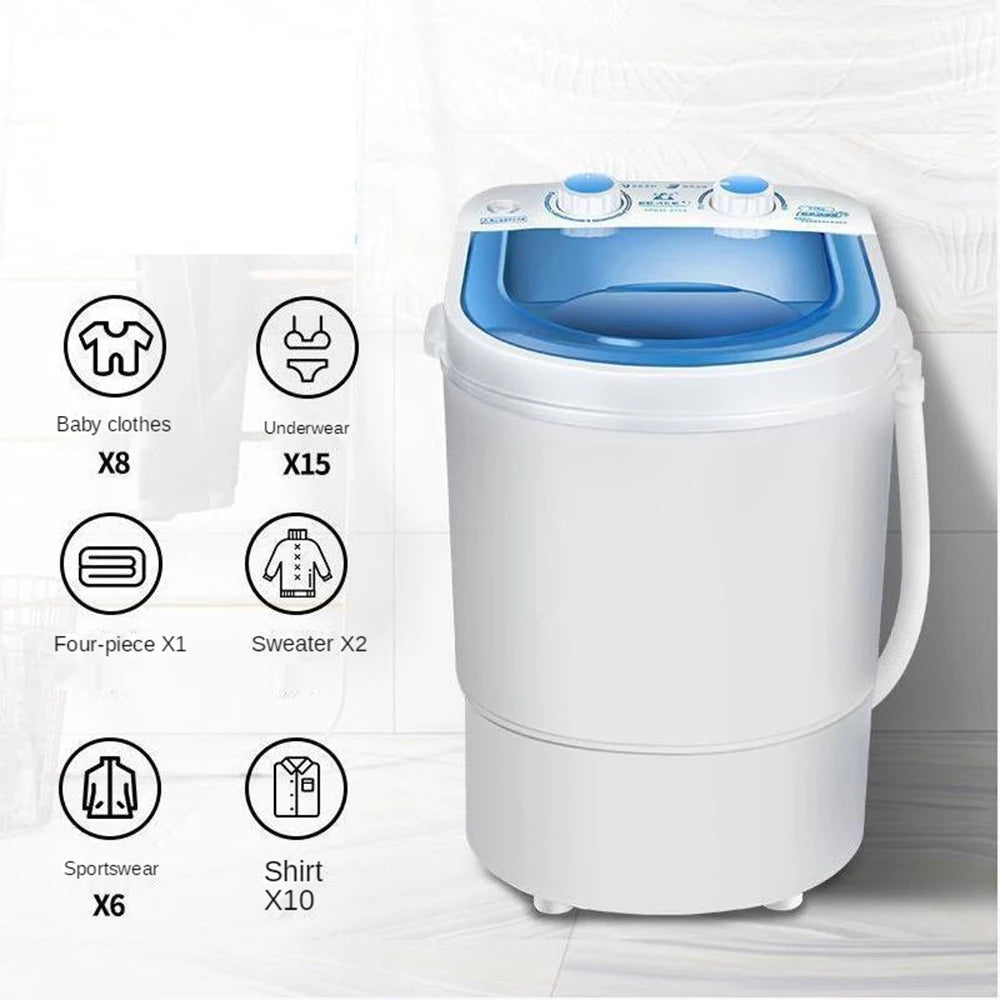 110V 220V Portable Washing Machine Large with Dryer Bucket for Clothes Shoe Mini Washing Machine A