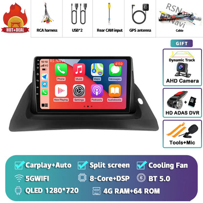 Android 14 Carplay Car Radio For Renault Kangoo 2009 2012 2015 2016 2017 2018 Multimedia Video Player Navigation Stereo 2din DSP