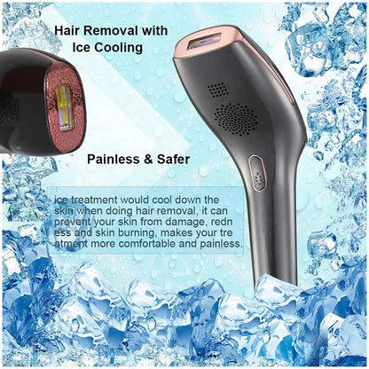 IPL Hair Removal Full Cooling Painless Laser Epilator & Skin Care Unlimited Flashes Fast Effective Depilator Home Beauty Devices
