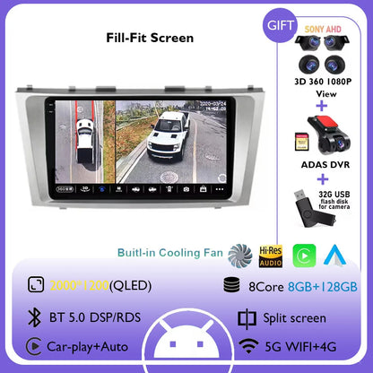 Android 14 Multimedia Player For Toyota Camry XV40 2005 - 2011 Wireless Carplay Auto Radio Car Radio 4G Navigation GPS RDS DSP