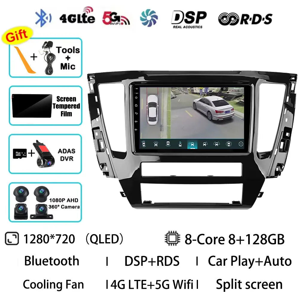 Android 15 Car Radio For Mitsubishi Pajero Sport 3 2020 - 2021 GPS Multimedia Player Navi Head Unit Stereo 360 Camera QLED Video