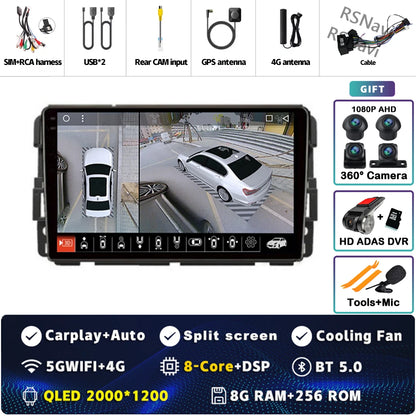 Android 14 Carplay Car Radio for Chevrolet Silverado Impala GMC Yukon Acadia Sierra Multimedia Video Player Navigation Stereo BT