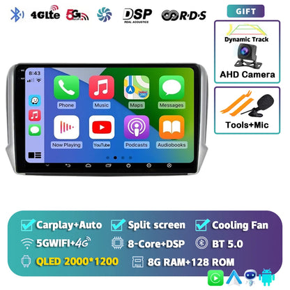 Android 14 For Peugeot 2008 208 2012-2018 Car Radio Multimedia Player Navigation GPS Wireless Carplay  Android Auto Stereo 2Din