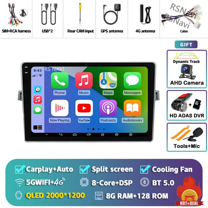 Android 14 Car radio Navigation Multimedia Player For Toyota Verso 2010 2011 2012 2013 2014 2015 2016 Carplay Auto Stereo video