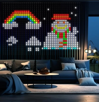LED Intelligent LED DIY Curtain Light Remote Control Background Wall Bedroom Decoration Light Christmas and Halloween Decoration