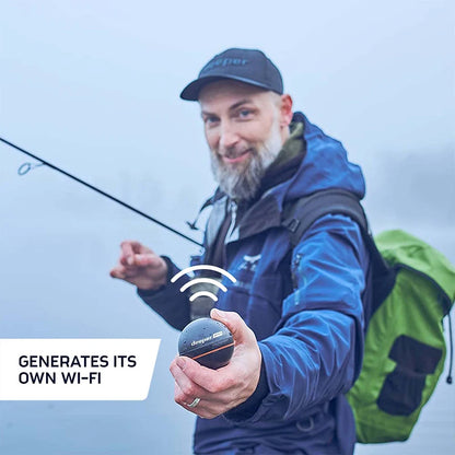 Deeper PRO  Plus 2.0 Castable and Portable WiFi Fish Finder Depth Finder for Kayaks Boats on Shore Ice Fishing / Smart Sonar