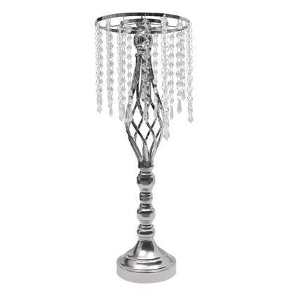 10pcs Crystal Flower Stand Wedding Centerpiece Crystal Metal Flower Vase for Reception Tables Wedding Supplies Gold/Silver