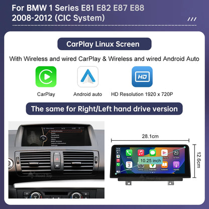 Wireless CarPlay Android Auto Car Multimedia Screen For BMW 1 Series E81 E82 E87 E88 CCC CIC System Touch Display Car Radio