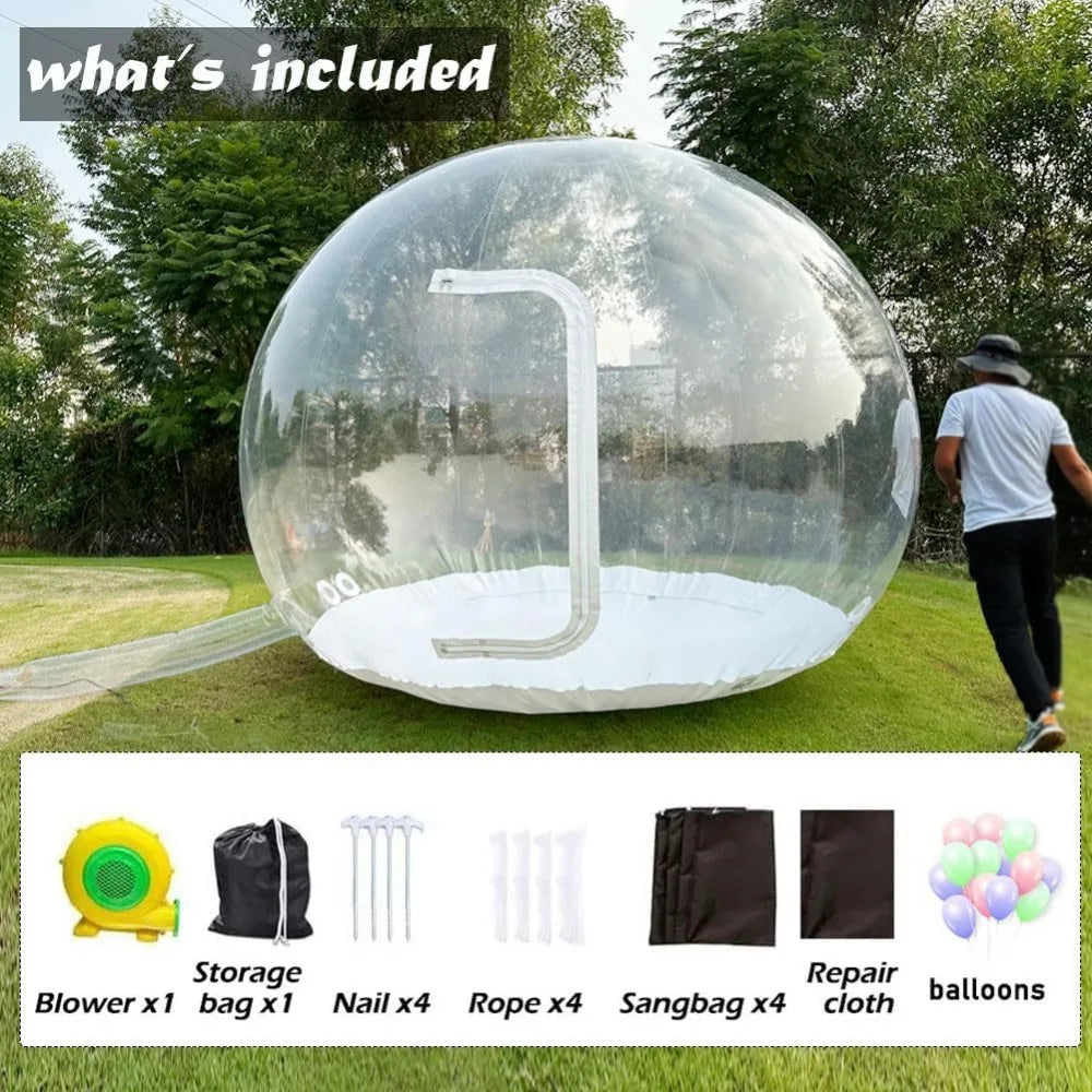 Christmas Inflatable Snow Globe 10ft Giant Transparent Bubble Tent Outdoor with Blower IBubble Igloo Tent Christmas Inflatable