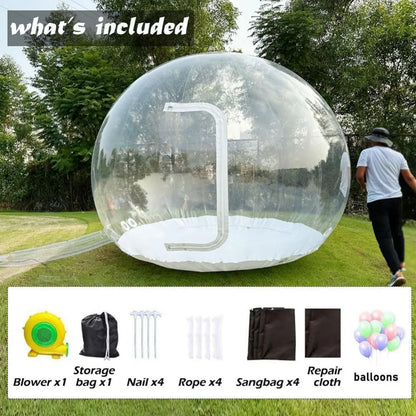 Christmas Inflatable Snow Globe 10ft Giant Transparent Bubble Tent Outdoor with Blower IBubble Igloo Tent Christmas Inflatable