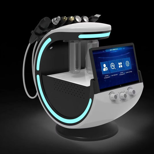 Smart Ice Blue 7 in 1 Facial Skin Analyzer Ultrasonic Skin Rejuvenation Water Microdermabrasion Fa