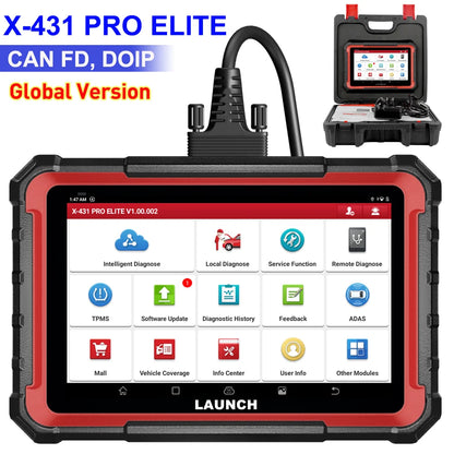 LAUNCH X431 PRO ELITE 8 inch CAN FD DOIP All system car diagnostic Tools ECU Coding Bi-directional 32 Resets OBD Scanner FCA SGW
